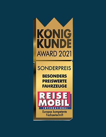 Gold award: "König Kunde Award 2021 Special Prize" from Reisemobil International