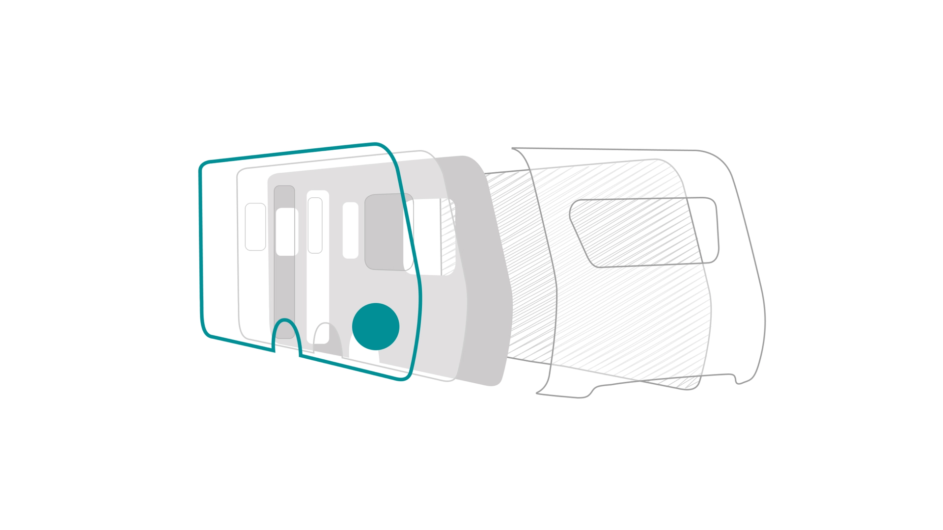Exploded view: Schematic representation of the ERIBA Novaline caravan structure - Focus on the side wall